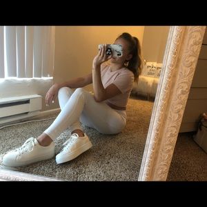 ✨NastyGal White Platform Sneakers